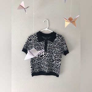 Black & White Sweater Top